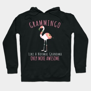 Womens Grammingo Like An Grandma Only Awesome Floral Flamingo Hoodie